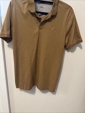 NWOT - DKNY Men's Tan Polo Shirt with Subtle Logo